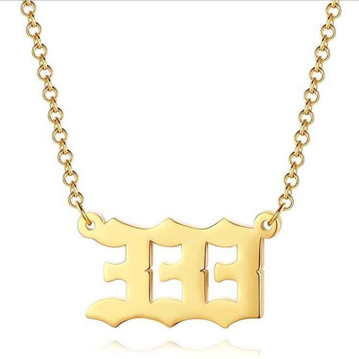 Gouden Ketting met Geluksengel en Cijfer Sieraad