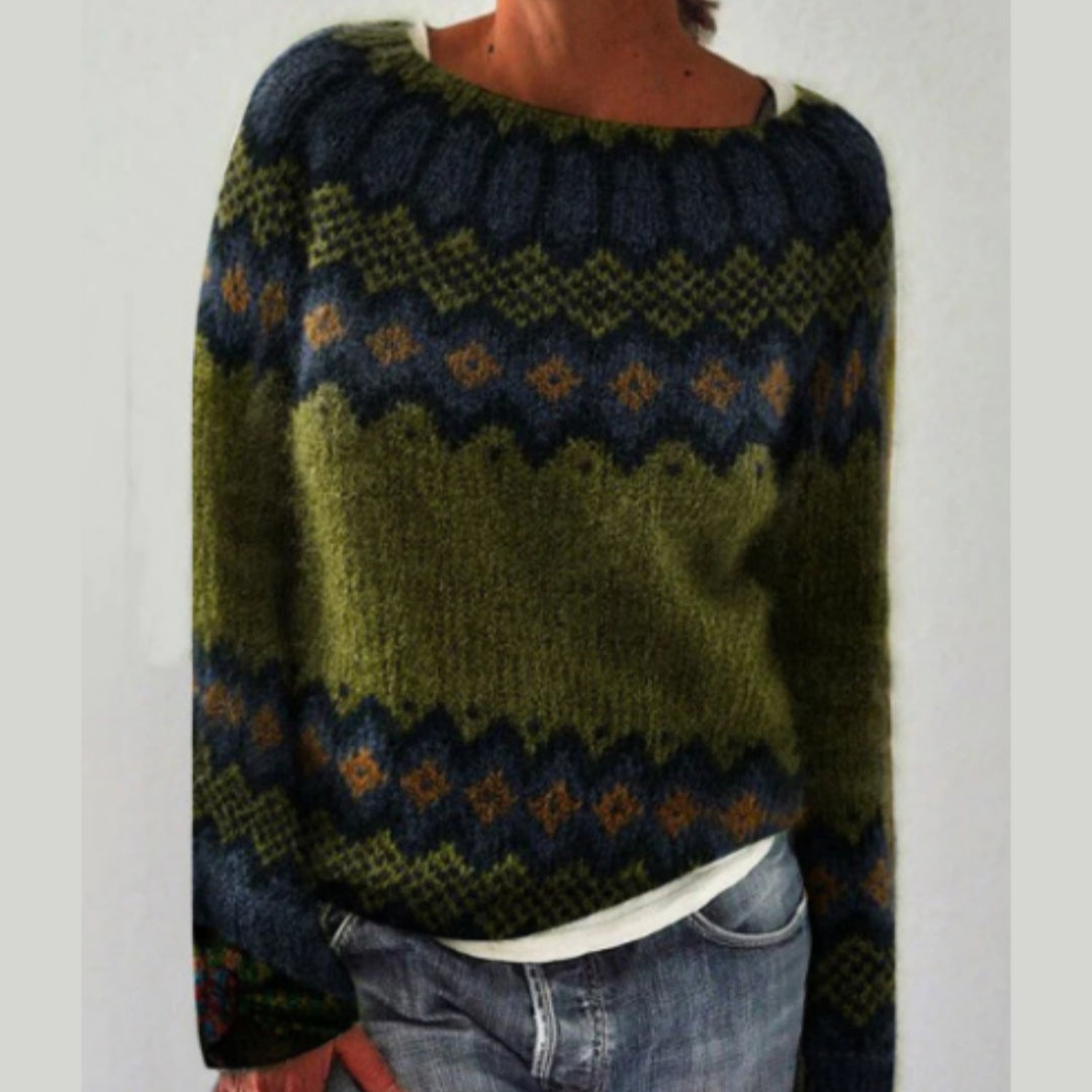 Dames Trui Warm met Nordic Motief Stijlvol