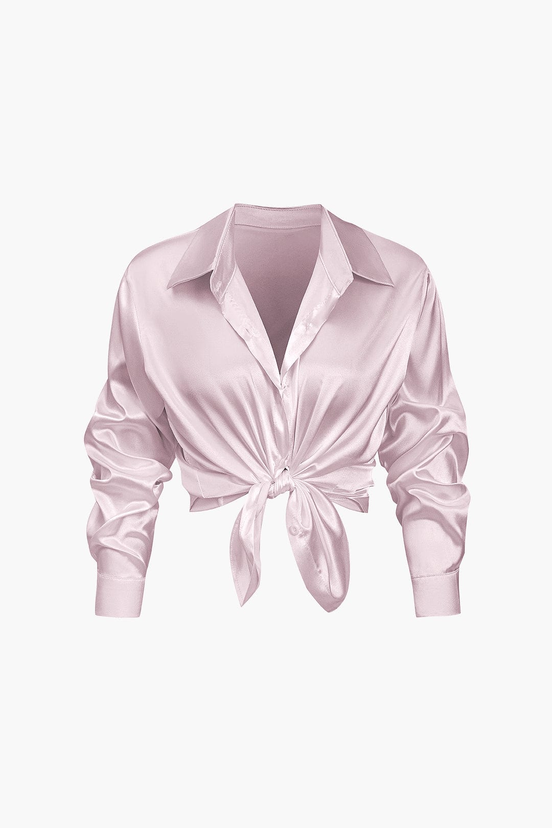 Vrouwelijke Blouse van Satijn Lang Mouw Elegant Model