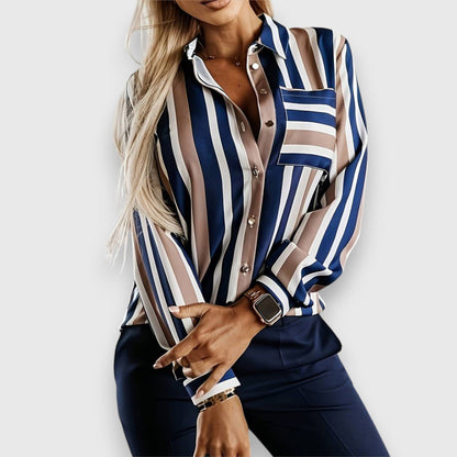 Dames Blouse Gestreept Regular Fit - StudioMarella