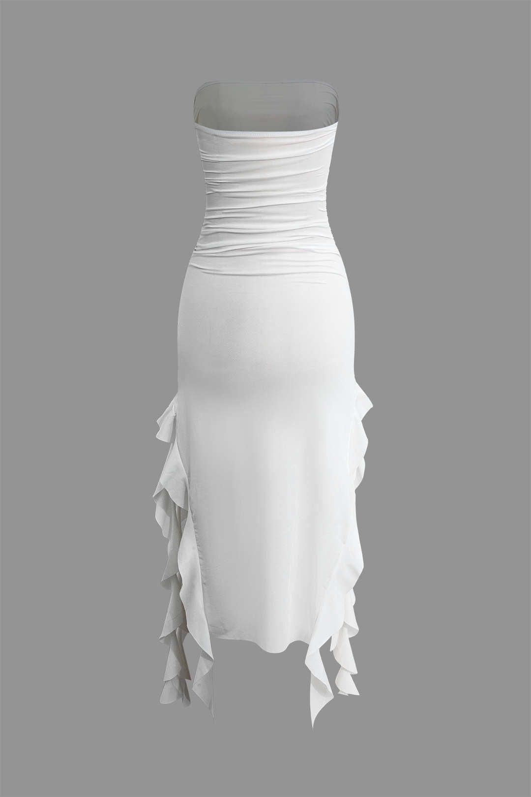 Vrouwelijke Jurk Maxikleed met Volant Elegante Stijl