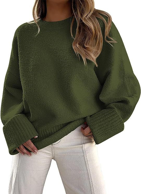 Dames Trui Zacht Oversized Ronde Hals