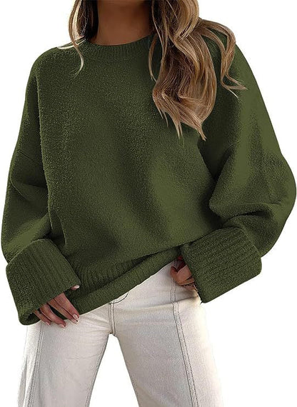 Dames Trui Zacht Oversized Ronde Hals
