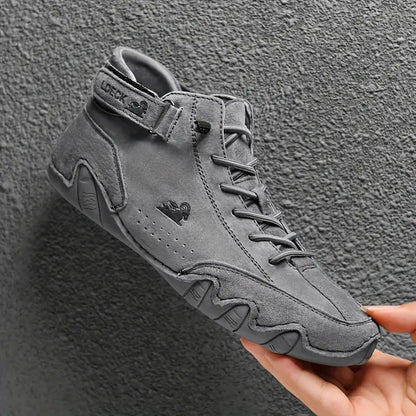 Waterdichte Heren Laarsschoenen met Hoge Schacht en Elastische Sluiting Kunstleer Robuust Straatmode