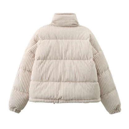 Dames Pufferjas Warm en Stijlvol Corduroy