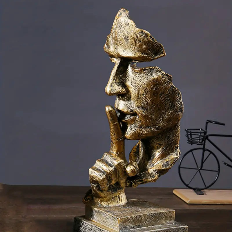 Abstracte Retro Sculptuur Met Stilte Gebaar In Bronslook Voor Woonkamer Bureau Of Design Interieur Decoratie