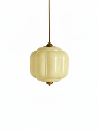 Vintage Melkglazen Hanglamp met Gegolfde Rand – Scandinavische Sfeerverlichting voor Keuken en Slaapkamer