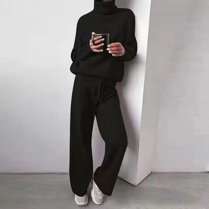 Dames Joggingset met Coltrui en Rechte Broek Comfortabel Casual