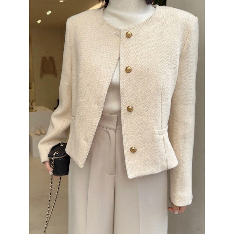 Korte Dames Blazer Wol Warm en Stijlvol