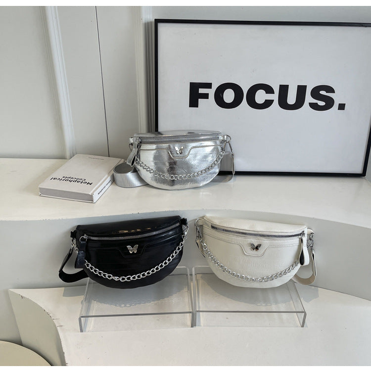 Dames Crossbody Tas met Ketting Detail Hippe Stijl → Dames Crossbody Tas Ketting Detail Chic Design