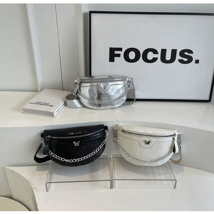 Dames Crossbody Tas met Ketting Detail Hippe Stijl → Dames Crossbody Tas Ketting Detail Chic Design