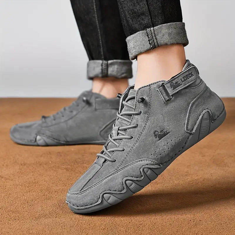 Waterdichte Heren Laarsschoenen met Hoge Schacht en Elastische Sluiting Kunstleer Robuust Straatmode