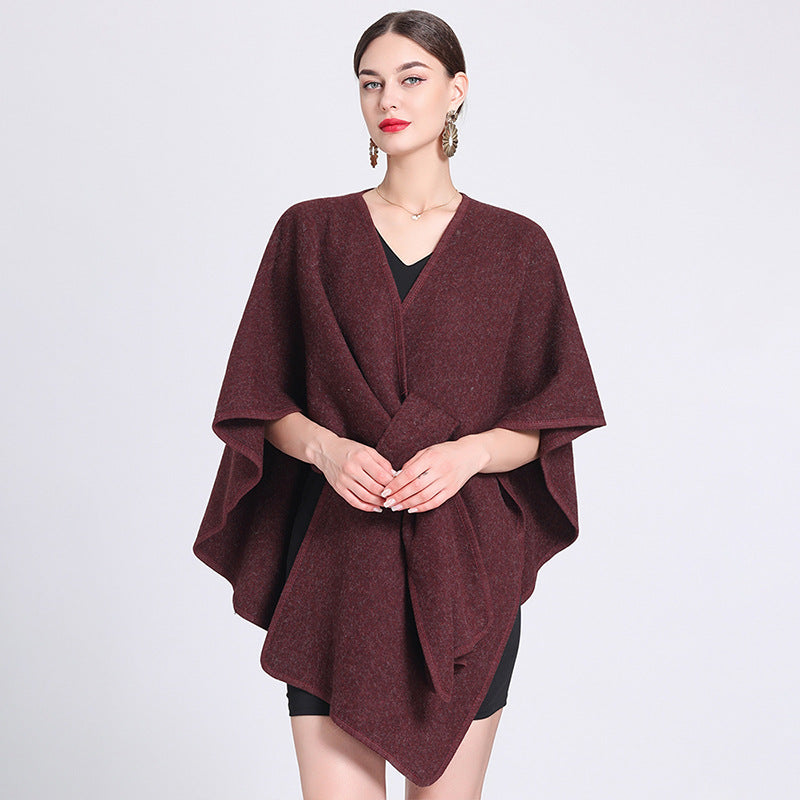 Dames Poncho Met Riem en Elegant Design