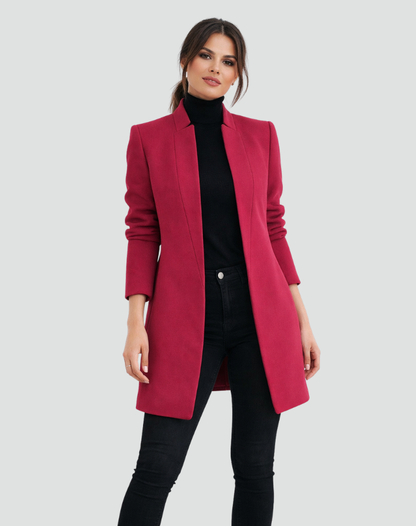 Damesjas Wollen Klassieke Ronde Hals Regular Fit