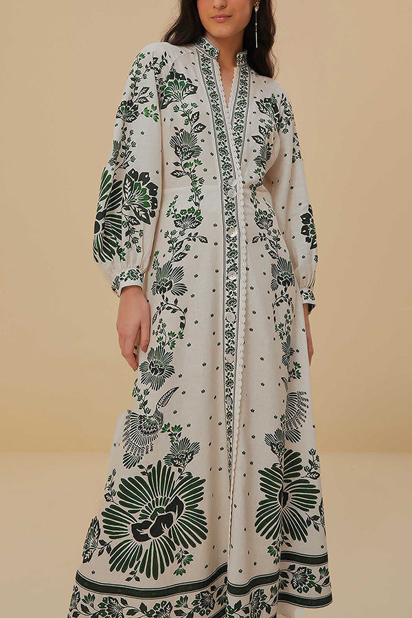 Isabella Jurk Lange Mouw Maxi Zwart