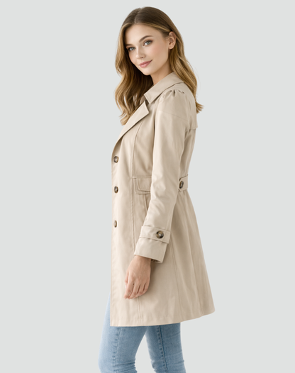 Dames Trenchcoat Lichtgewicht Klassieke Stijl met Revers