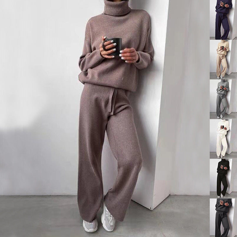 Dames Joggingset met Coltrui en Rechte Broek Comfortabel Casual