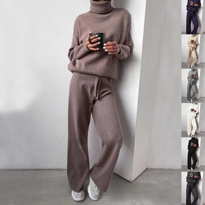 Dames Joggingset met Coltrui en Rechte Broek Comfortabel Casual