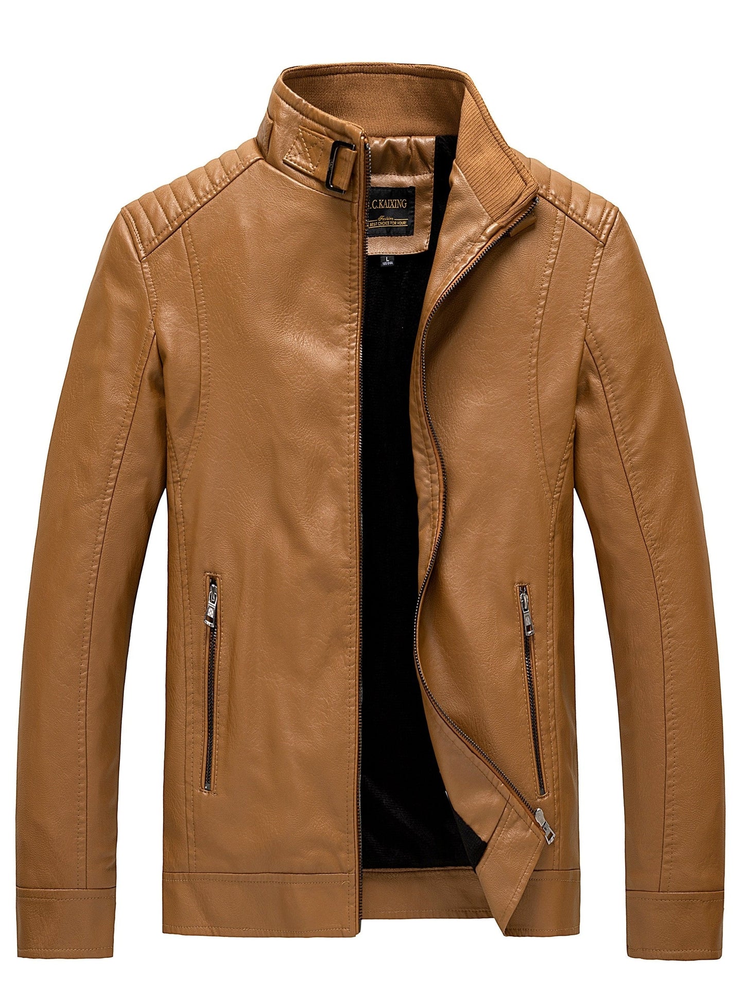 Leren Jas met Ritszakken Elegant Design