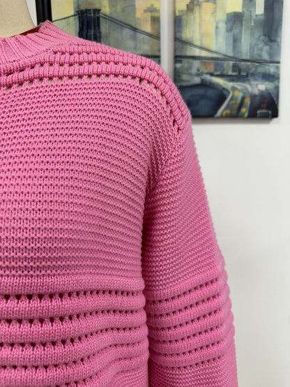 Dames Trui Gebreid met Opengewerkte Strepen Moderne Look