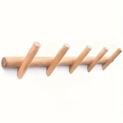 Kapstok Wand Eikenhout Minimalistisch 4 5 Haken Hal Garderobe Modern Scandinavisch
