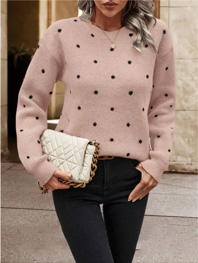 Dames Trui met Polkadots Gebreid Stijlvol Design