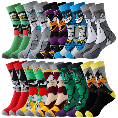 Cartoon Sokken Set 20 Paar Polyester Spandex Multicolor Casual Streetwear Unisex Ademend Elastisch