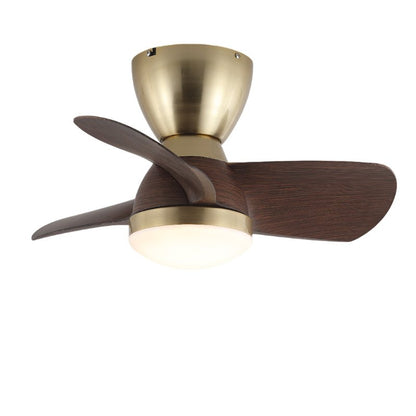 Plafondventilator met Verlichting Elora in Messing en Hout — Minimalistische Ventilator met LED Afstandsbediening