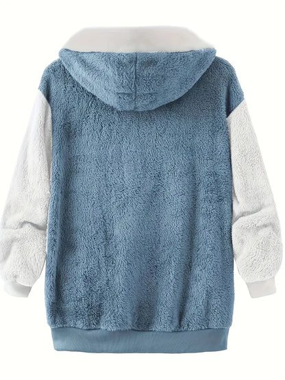 Zachte Pluizige Jas met Capuchon Warm Isoleren