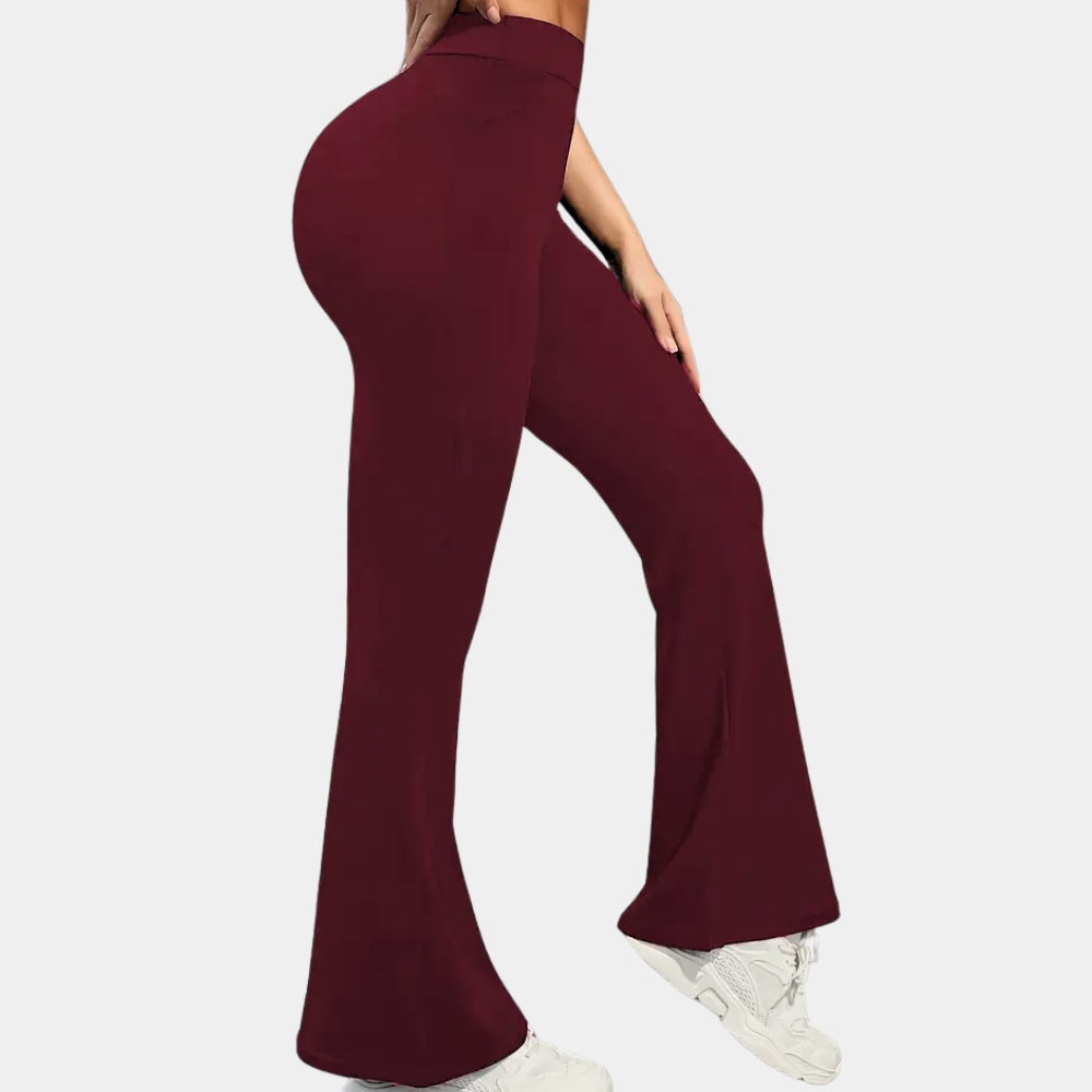 Dames Sportlegging Elastisch Flared Zijden Look