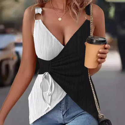 Vrouwelijke Top Zonder Mouwen Elegante Stijl