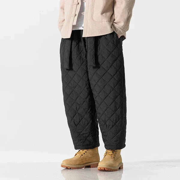 Warmte Joggingbroek Zwart Gewatteerd voor Mannen - StudioMarella