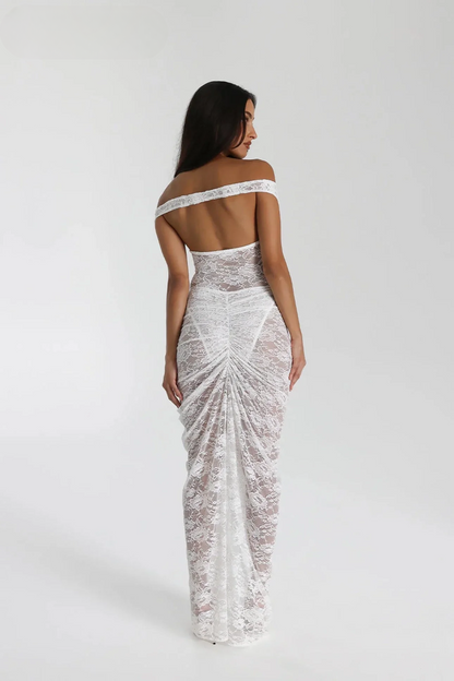 Midi Jurk van Kant - Elegante Luxe Jurk voor Vrouw