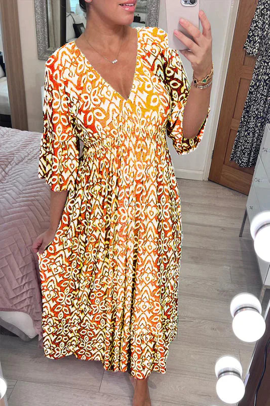 Zomerjurk Bloemenjurk V-hals Casual Damesjurk