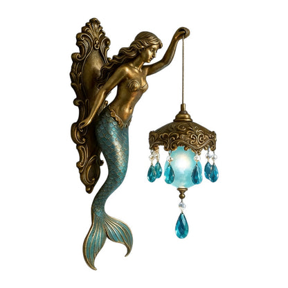 Wandlamp Zeemeermin Kunsthars Glas Kristal 20cm Slaapkamer Gang Woonkamer Sfeerverlichting Decoratieve Wandverlichting Binnen