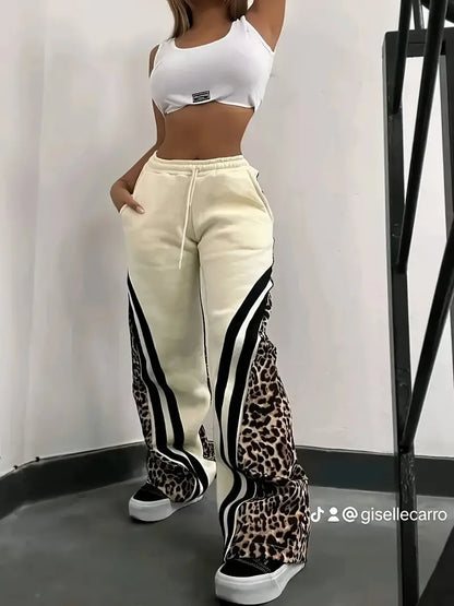Dames Joggingbroek Fleece Luipaardprint Zacht Gevoerd
