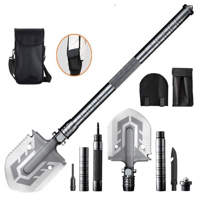 16-in-1 Tactische Overlevingsschep – Multifunctioneel Campinggereedschap met Zaag, Mes & Firestarter voor Outdoor Avonturen