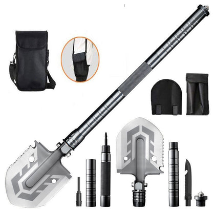 16-in-1 Tactische Overlevingsschep – Multifunctioneel Campinggereedschap met Zaag, Mes & Firestarter voor Outdoor Avonturen