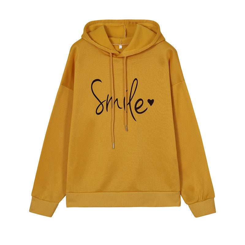 Dames Hoodie Vrolijke Smile Print Zacht Katoen