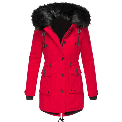 Dames Winterjas Waterdicht met Capuchon en Fauxbontkraag