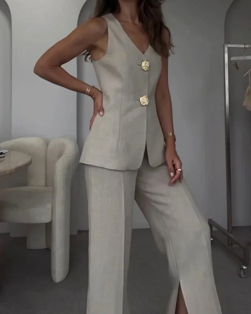 Dames Gilet Zonder Manches Elegant Design