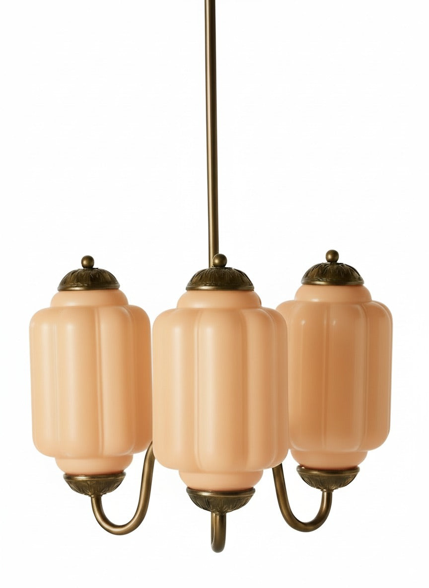 Vintage Melkglazen Hanglamp met Gegolfde Rand – Scandinavische Sfeerverlichting voor Keuken en Slaapkamer