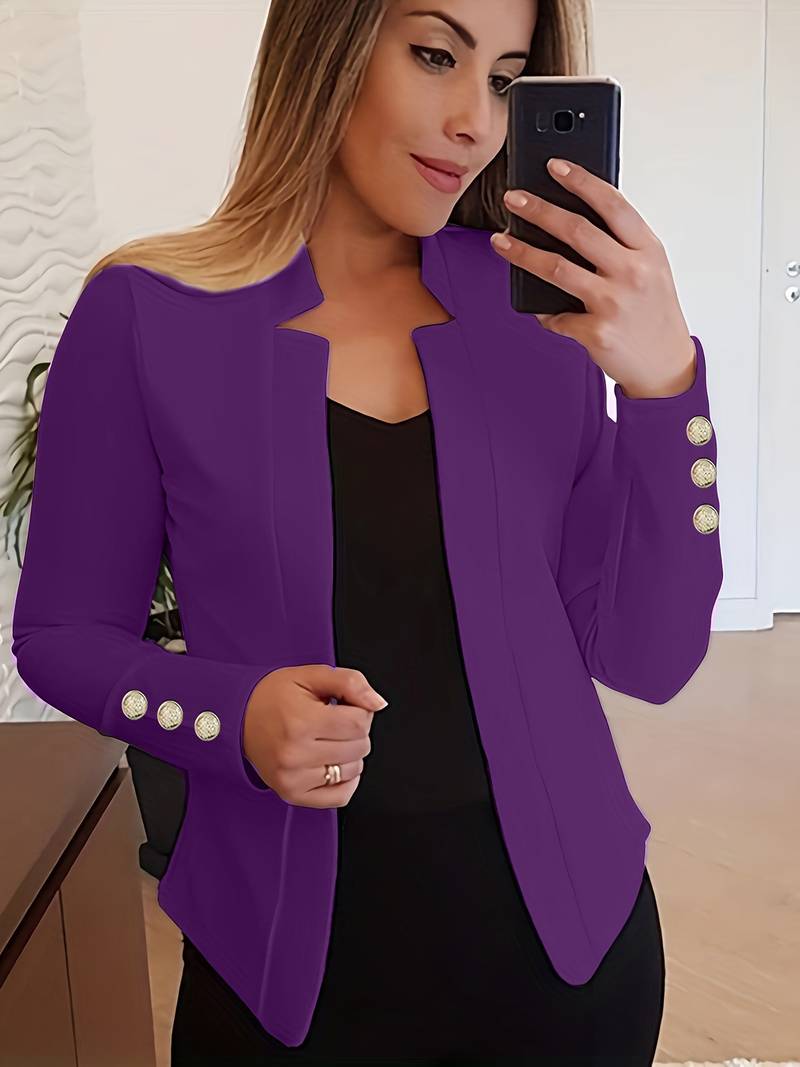 Dames Blazer Lichtgewicht Katoen Lange Mouw Casual Stijl