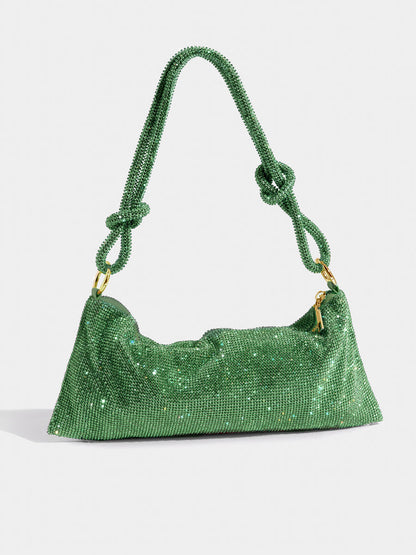 Luxe Schouder tas met Ketting Sluiting Glanzend Leer