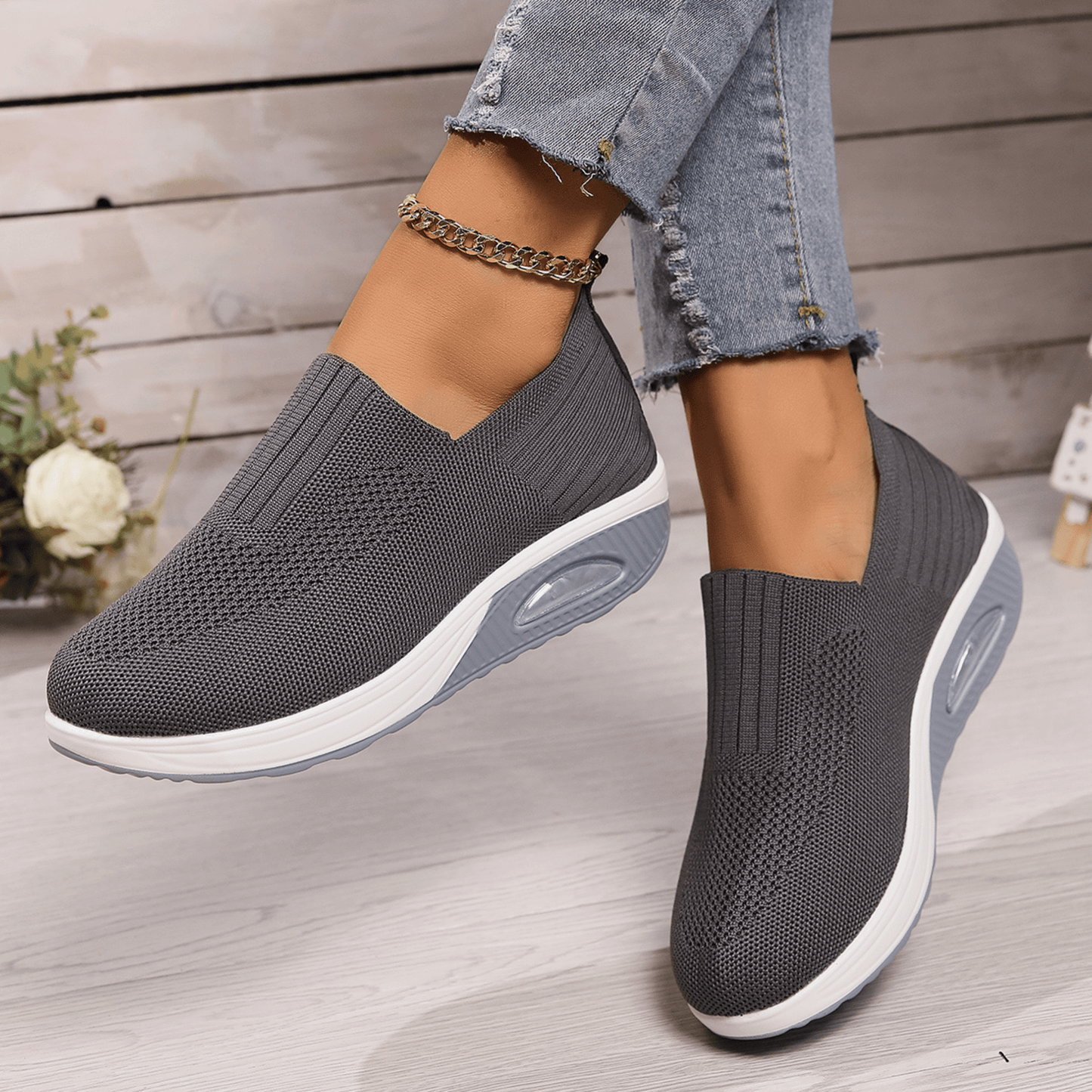Sportieve Wandelsneakers met Ergonomische Ondersteuning Zwart Wit Marineblauw Beige Grijs Roze Rood Dames Heren Ademend Comfortabel Dagelijks
