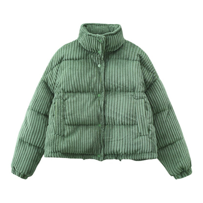 Dames Pufferjas Warm en Stijlvol Corduroy