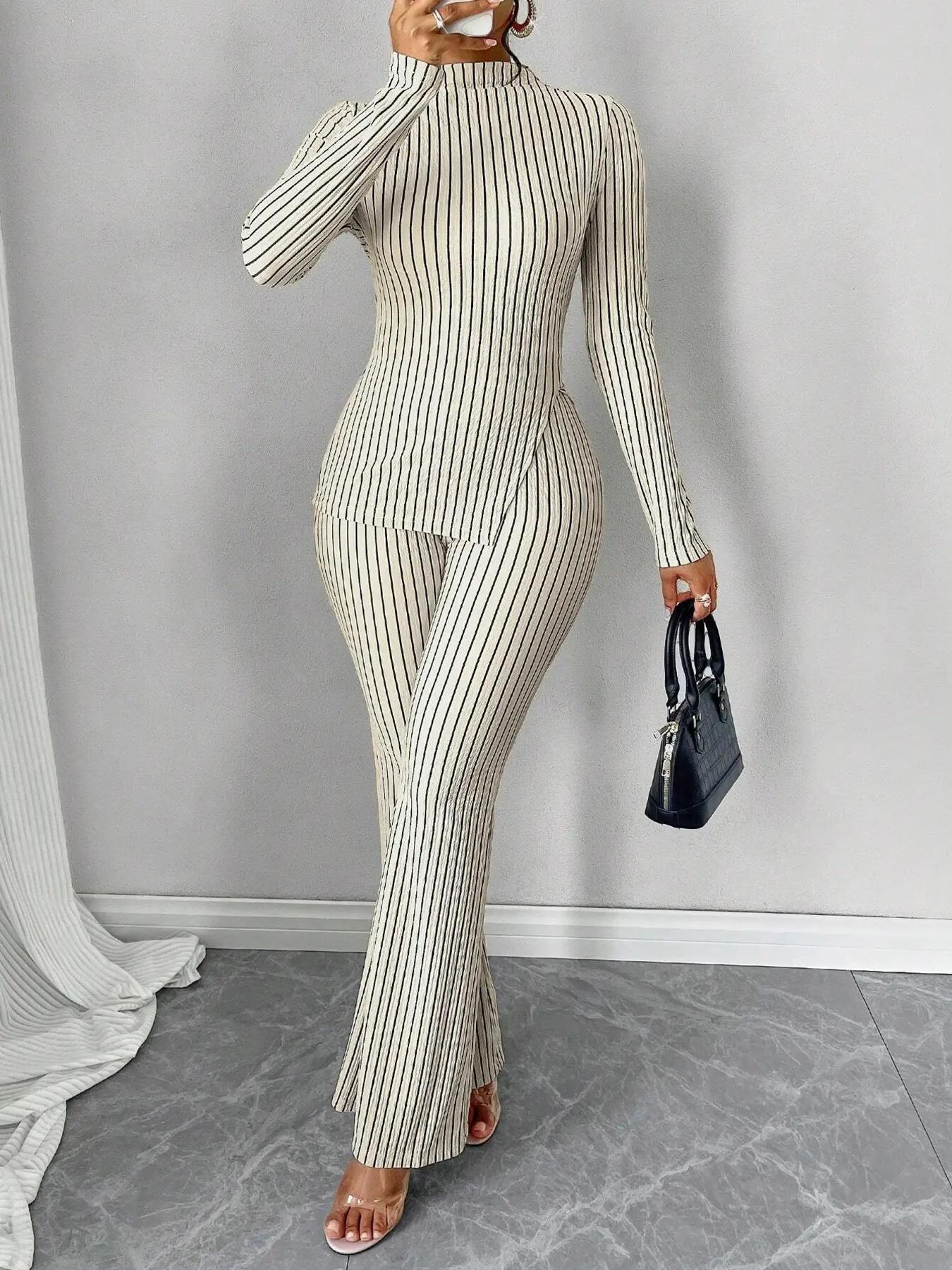 Dames Trui en Broek Set: Elegante Coltrui met Wijdvallende Broek - StudioMarella