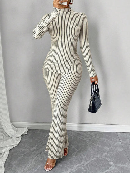 Dames Trui en Broek Set: Elegante Coltrui met Wijdvallende Broek - StudioMarella