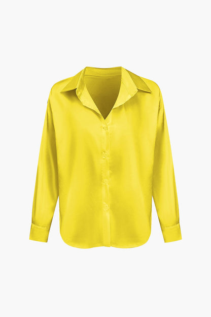 Vrouwelijke Blouse van Satijn Lang Mouw Elegant Model