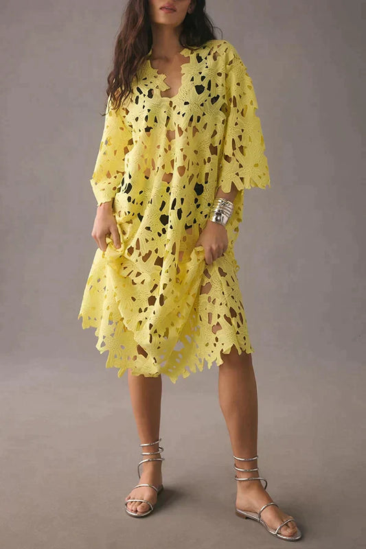 Jurk Zomer Vrouw Bloemenprint MidiJurk Voor Dame - StudioMarella